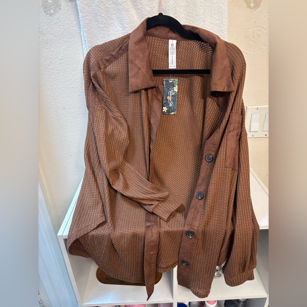Brown Textured Jacket